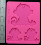 Baby Monkey Family Key Chain Mold