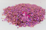 Razzle Dazzle Charmed Chunky Mix of Hexes & Gold Ultra Fine Sprinkles | Iridescent Glitter Flakes, Cosmetic Face Body Eye Hair Nail Art Resin Tumbler Glitter