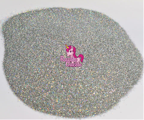 Razzle Dazzle Disco Ball Glitter- Silver Cosmetic Craft Glitter for Epoxy Resin, Nail Sequins Iridescent Flakes, Body, Face, Hair, Glitter Slime Making, Decoration Cards, Holographic