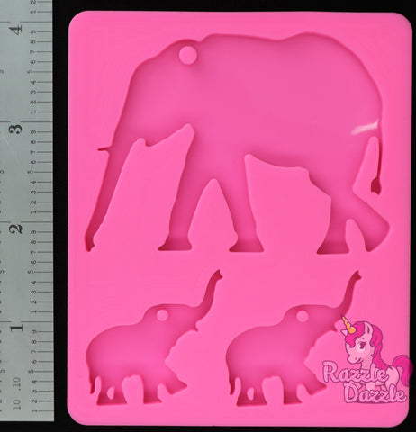 Elephant Family Key Chain Mold