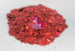 Razzle Dazzle Fire and Ice Glitter- Red Cosmetic Craft Glitter for Epoxy Resin, Nail Sequins Iridescent Flakes, Body, Face, Hair, Glitter Slime Making, Decoration Wedding Cards | Cut Type- Deep Red Mix