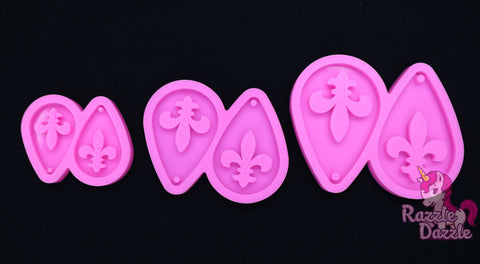 Fleur De Lis Teardrop Earring Mold