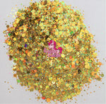 Razzle Dazzle Gold Digger Glitter- Cosmetic Craft Glitter for Epoxy Resin, Nail Sequins Iridescent Flakes, Body, Face, Hair, Glitter Slime Making, Decoration Wedding Cards