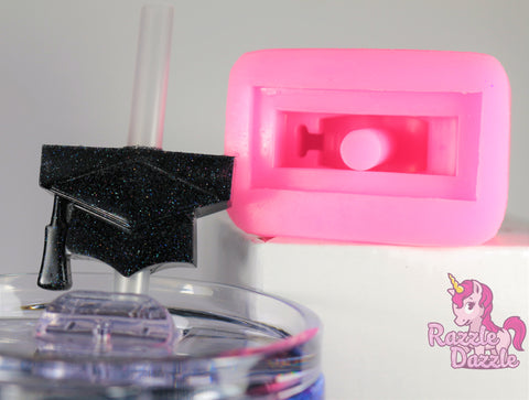 Graduation Cap Straw Topper Mold