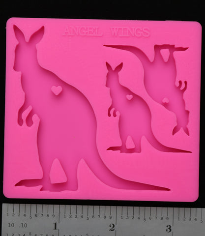 Kangaroo Family Key Chain Mold