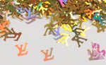 Golden Holographic LV Symbol Glitter
