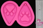 Medium Dog Paw Tear Drop Earrings