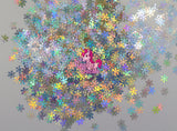 Silver Holographic Snowflakes