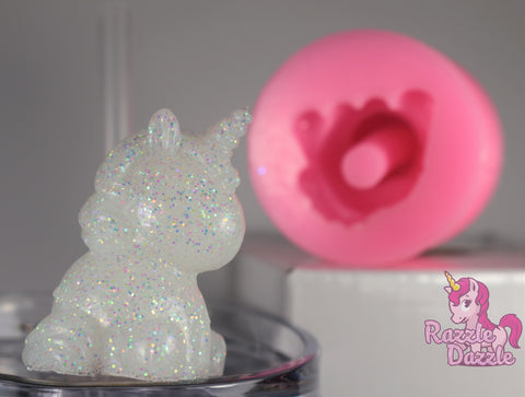 Sitting Unicorn Straw Topper Mold