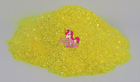 Razzle Dazzle Sour Lemon Glitter- Cosmetic Safe, Crafts, Ideal for Resin Arts Crafts, Fine Slime, Multi-Use Making Tumblers, Silicon Molds, Decoration, Scrapbooking, Nail