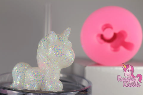 Standing Unicorn Straw Topper Mold