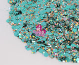 Razzle Dazzle Teal Me More Glitter- Cosmetic Glitter for Face Eye Body Nails Hair, Multi-Purpose Chunky Glitter for Arts & Crafts Glass Decoration Wedding Flowers Tumblers
