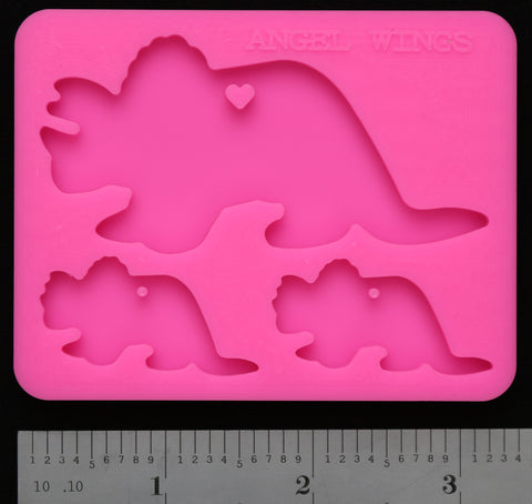 Triceratops Family Key Chain Mold