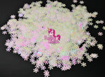 White and Pink Iridescent Snowflakes
