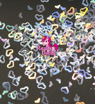 Silver Hollow Hearts Glitter
