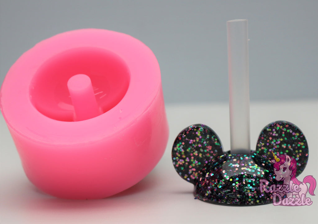 Mouse Straw Topper Pink 