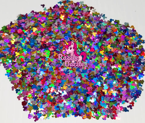 Multi-Colored Mouse Head Glitter